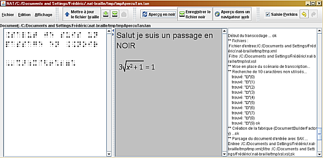 capture de l'éditeur de détranscription